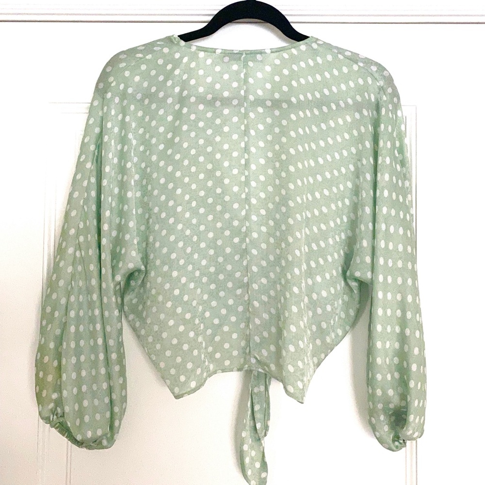 Zara Mint Green Polka Dot Top - XS-S - Picture 3 of 4
